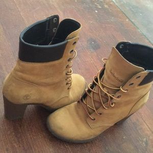 Heeled Timberlands